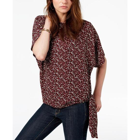 Michael Kors Womens Floral Side Tie Pullover Pullover Top Size XS - Picture 1 of 1